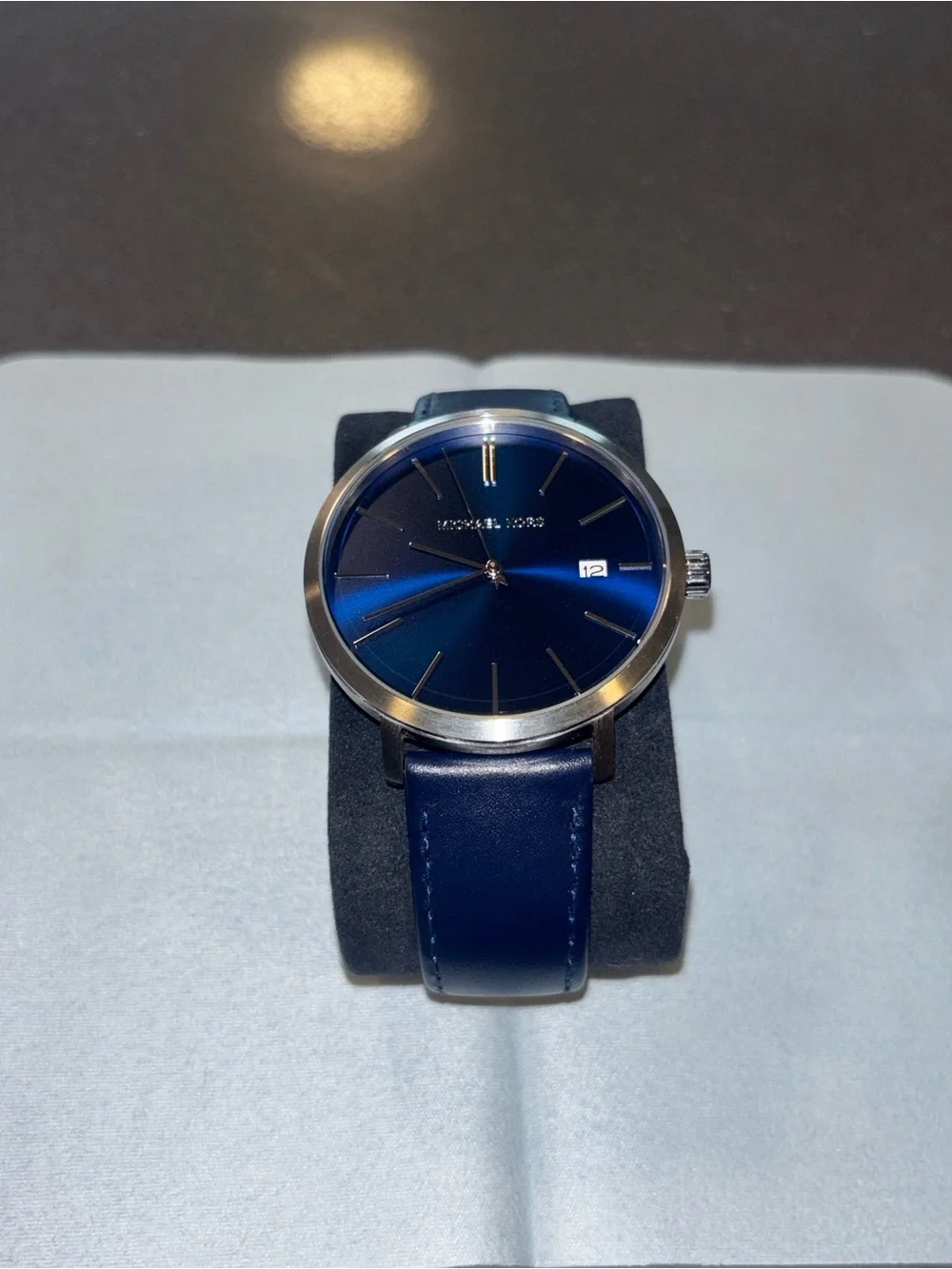 Michael Kors Blue watch - Leather Strap with Silver Case